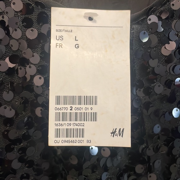 H&M Sequin Black Dress Sz L - Picture 5 of 5